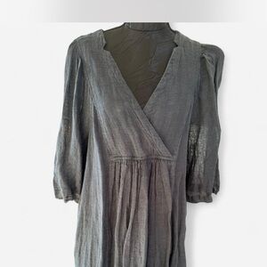 Sundance Washed Black Casual V-Neck Dress